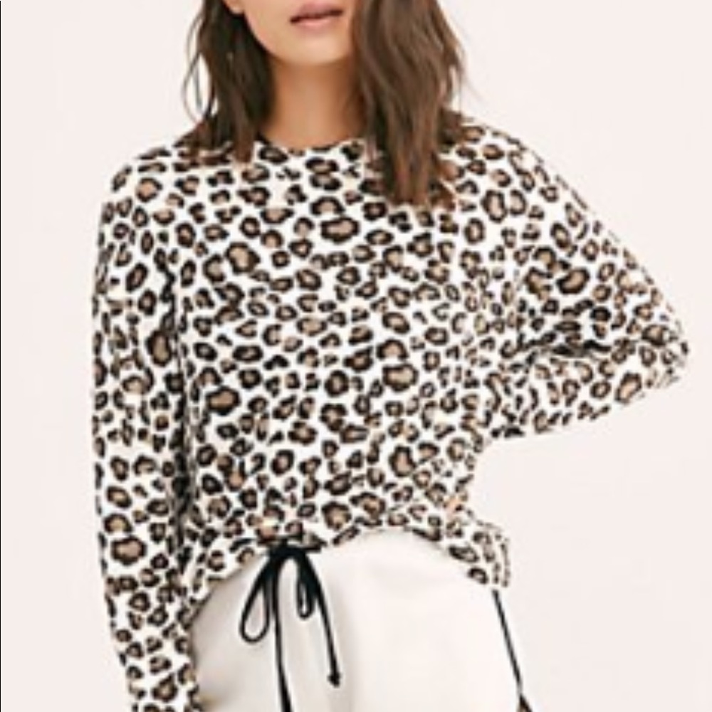 Free People Monrow Leopard sweatshirt